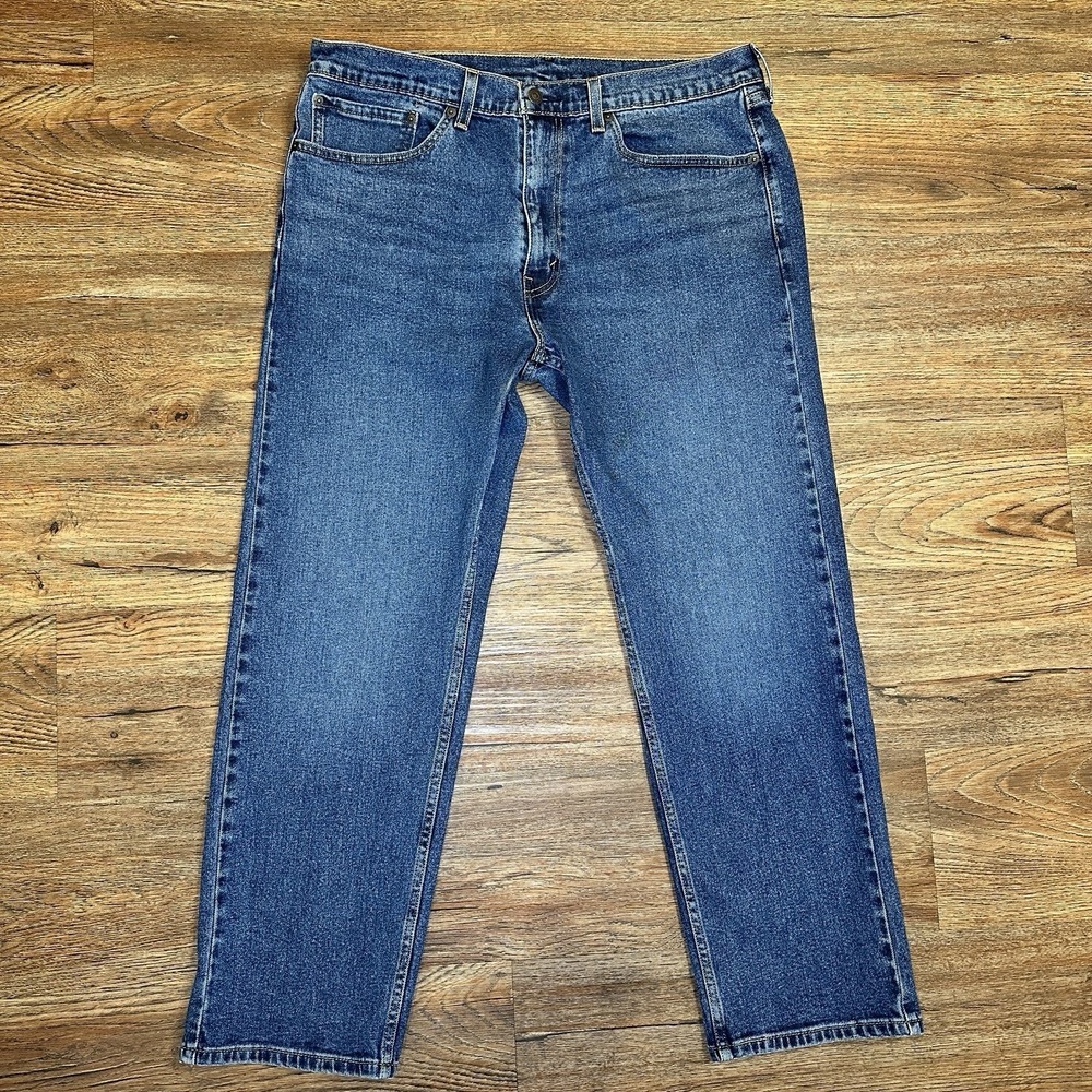 Levi's 505 Regular Fit Jeans Men's 36x30 Blue Medium Wash Straight Leg Denim